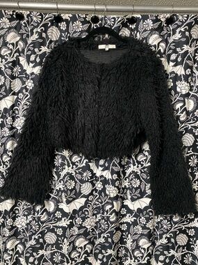 Madden NYC Black Faux-Fur Cropped Women's Bolero